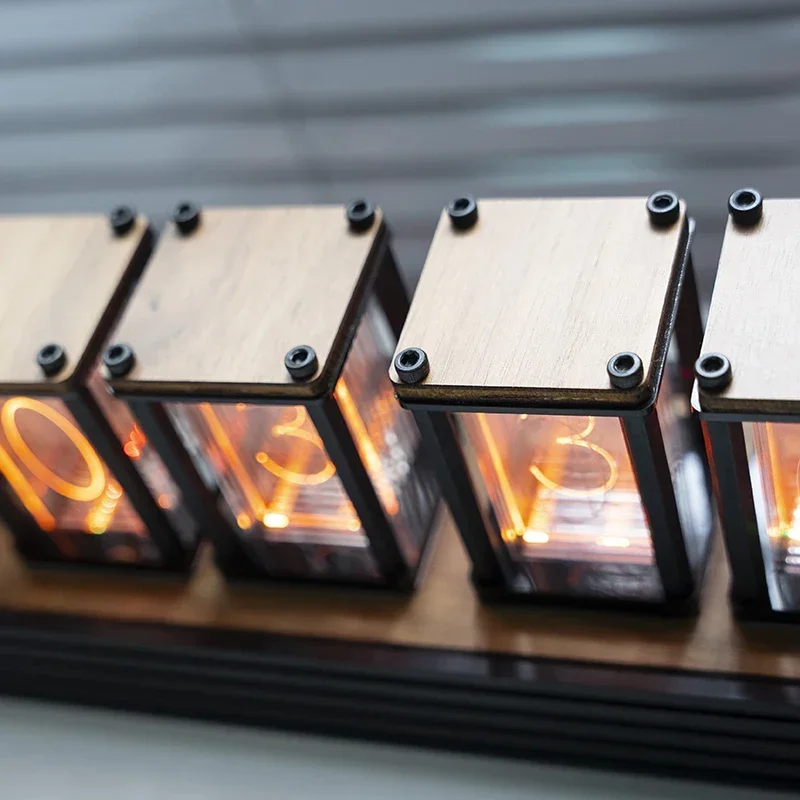 Diy Electronics Table - Luxury Nixie Glow Tube Clock Wood