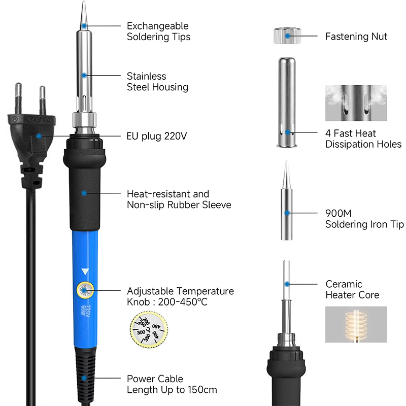 Adjustable Temp 220V 60W Elect - Diy Kit Elektronik 评论和价格