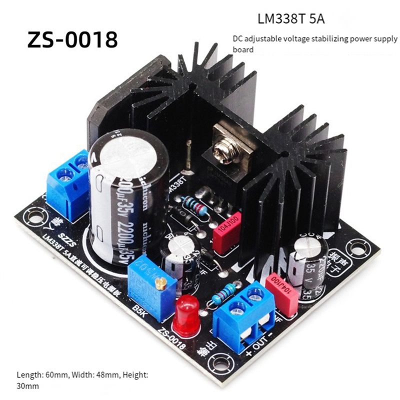 LM338 5A Output Adjustable Lin - Diy Electronics Board 评论和价格