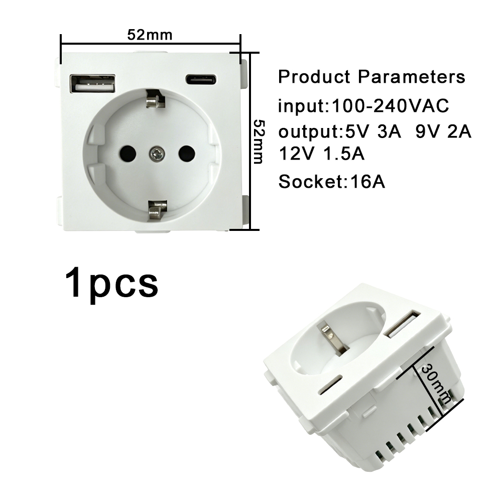 UBARO 86×86mm EU Socket DIY Ki - Diy Q 评论和价格