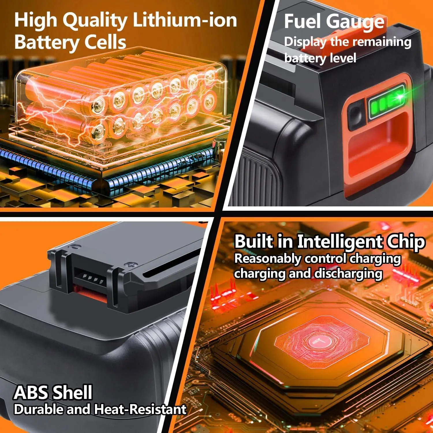 40V 4000mAh Lithium-Ion Batter - Black+Decker Tool Cordless 评论和价格